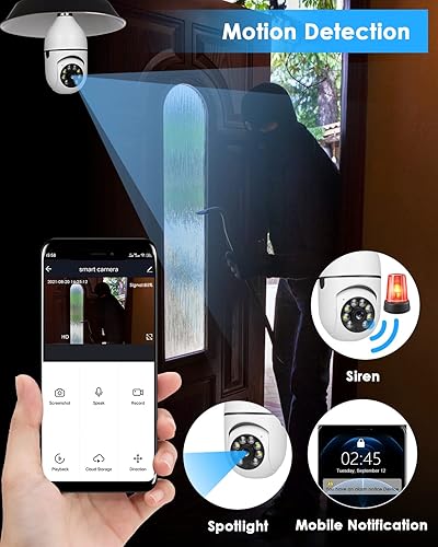 Miniatura 4 de OFYOO Cámara de seguridad inalámbrica para interiores y exteriores, 2.4G, WiFi, cámaras de seguridad para la seguridad del hogar, cámara panorámica