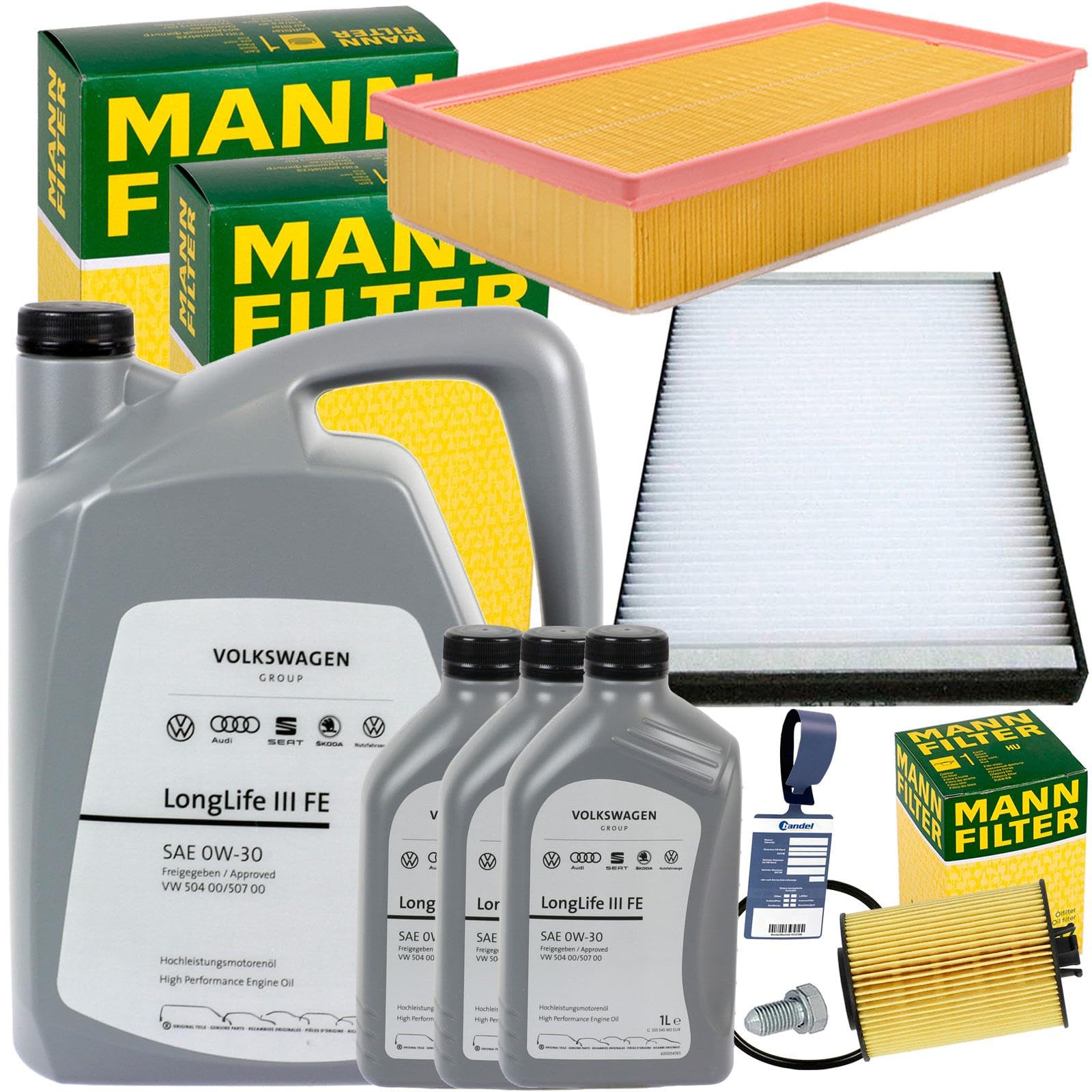Mann Filterset 0W30 2.0 Tdi | HU7020Z+CU2842+C32191/1+220125S+Mn LL 3 0W30 für T6 Bus Transporter