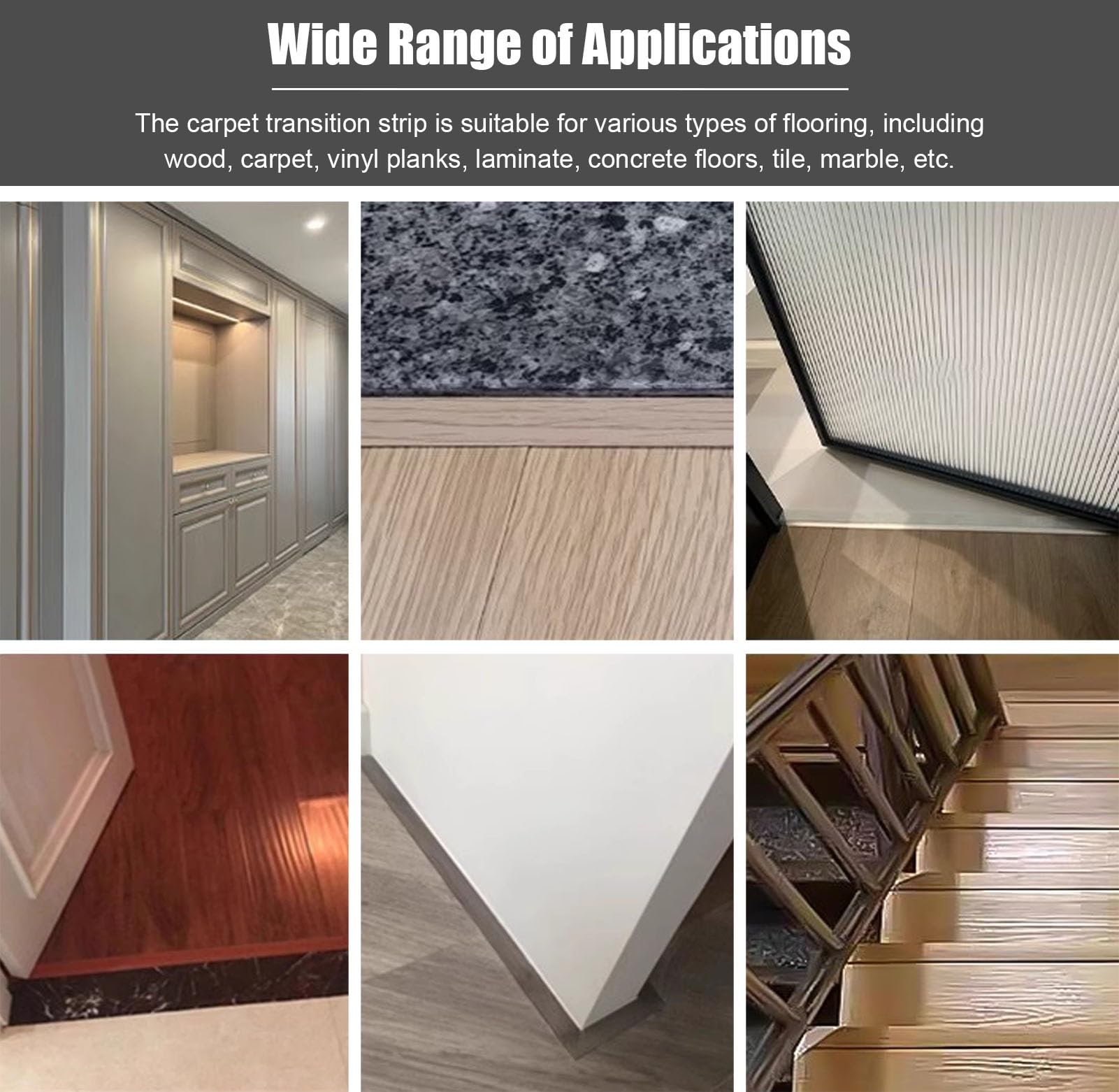 Vibeo Perfil de Transición Aluminio Borde de Escalera Veta de Madera, Neutral de Escalera en Forma de L Escaleras, Banda de Transición de Suelo Protectores de Esquinas(Style D)