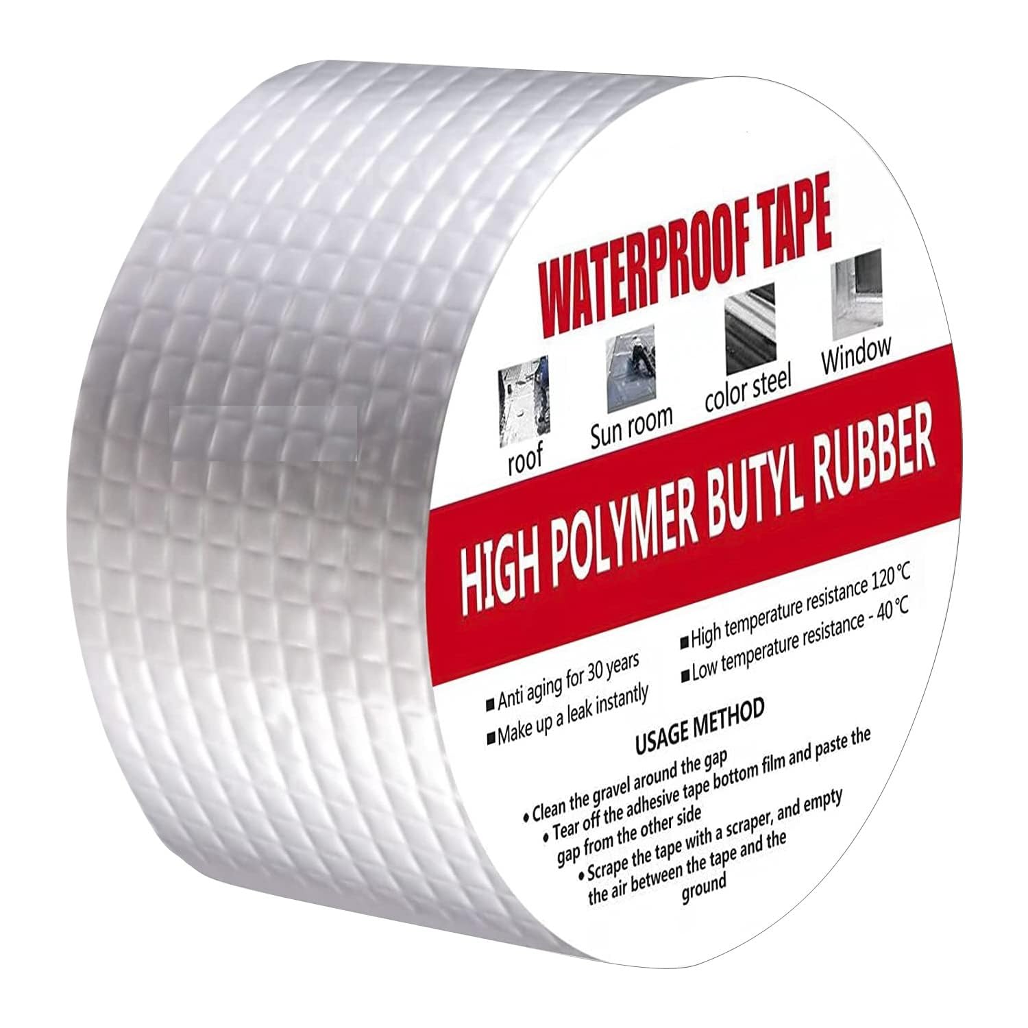 Vruta Super Strong Adhesive Waterproof Permanent Repair Aluminum Butyl Tape Rubber Foil Suitable for Roof Leak, surface Crack, Window Sill Gap, Boat Sealing, Home Renovation (5 METER), Silver (B0CBBL41QD) Amazon Price History, Amazon Price Tracker