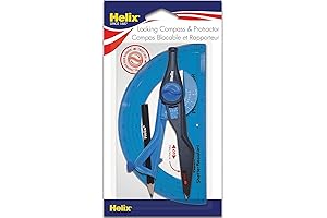Helix Compass Protractor 2 Piece Set for Geometry, Drafting & Drawing