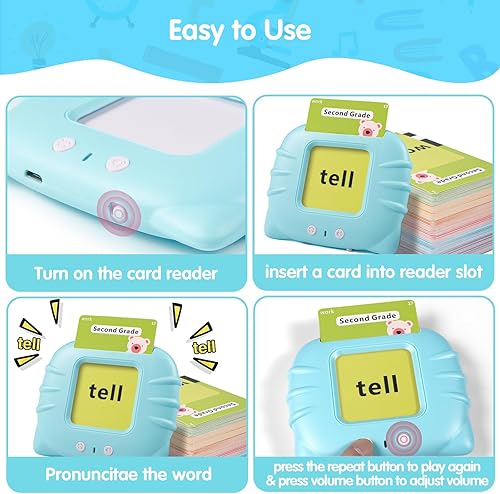 Miniatura 3 de QuTZ Tarjetas flash parlantes, aprendizaje ABC para niños pequeños de 2 a 4 años, juguetes para autismo, juguetes de terapia del habla, tarjetas