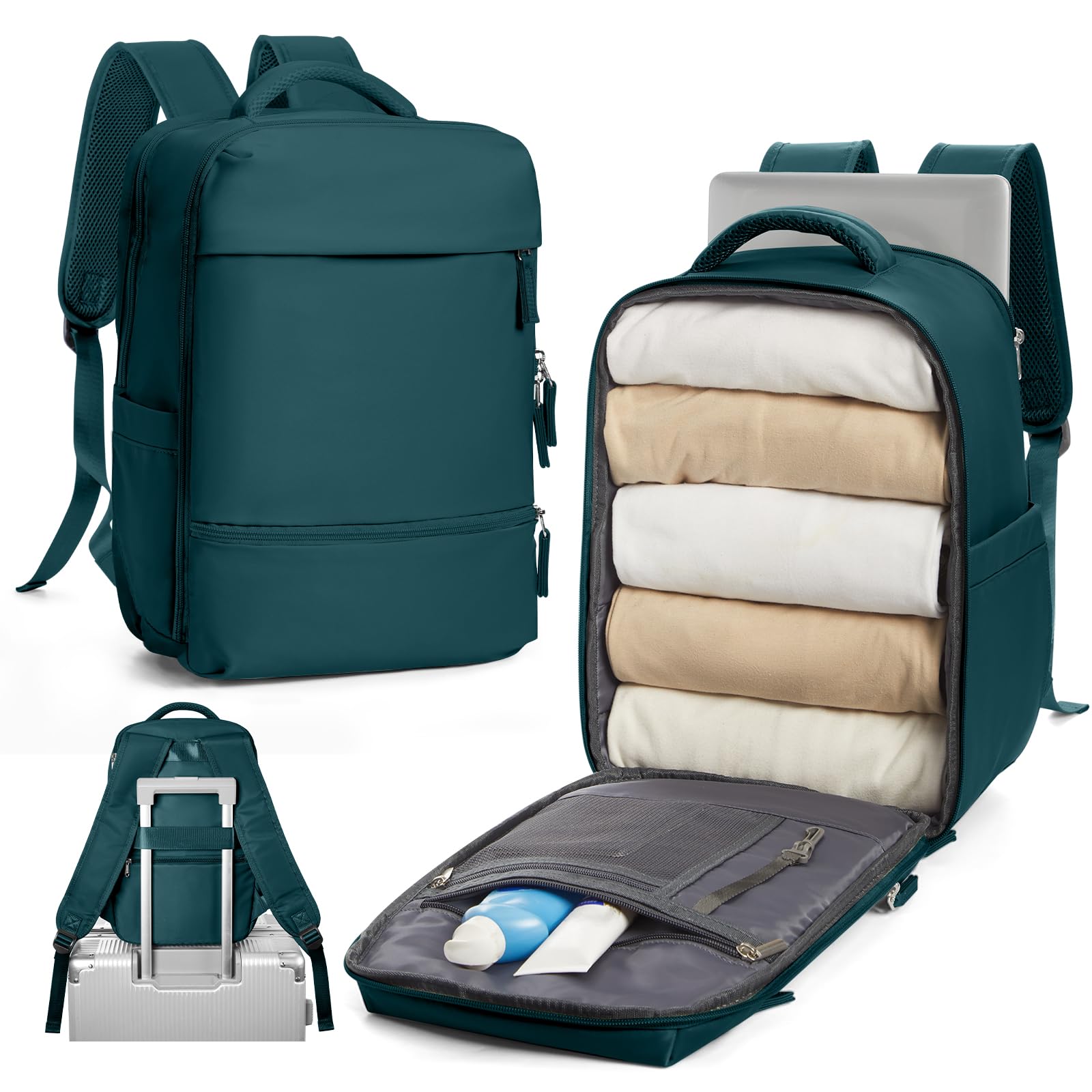 SZLX Mochila al Vacio con Bomba Equipaje de Mano 40x30x20 Ryanair Vueling Wizzair Easyjet Mochila Viaje Cabina Avion 40x20x25 Ryanair Mujer Mochila de transporte Impermeable para Computadora Portátil — view 44