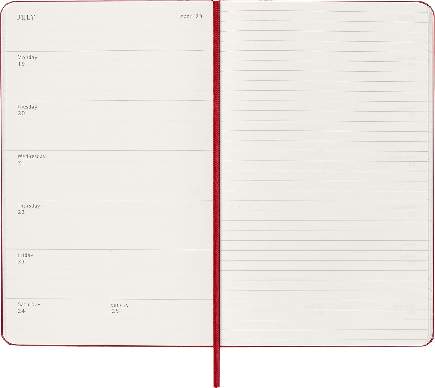 Moleskine Classic 18 Month 2026-2027 Weekly Planner, Hard Cover, Large (5" x 8.25"), Scarlet Red, 208 pages