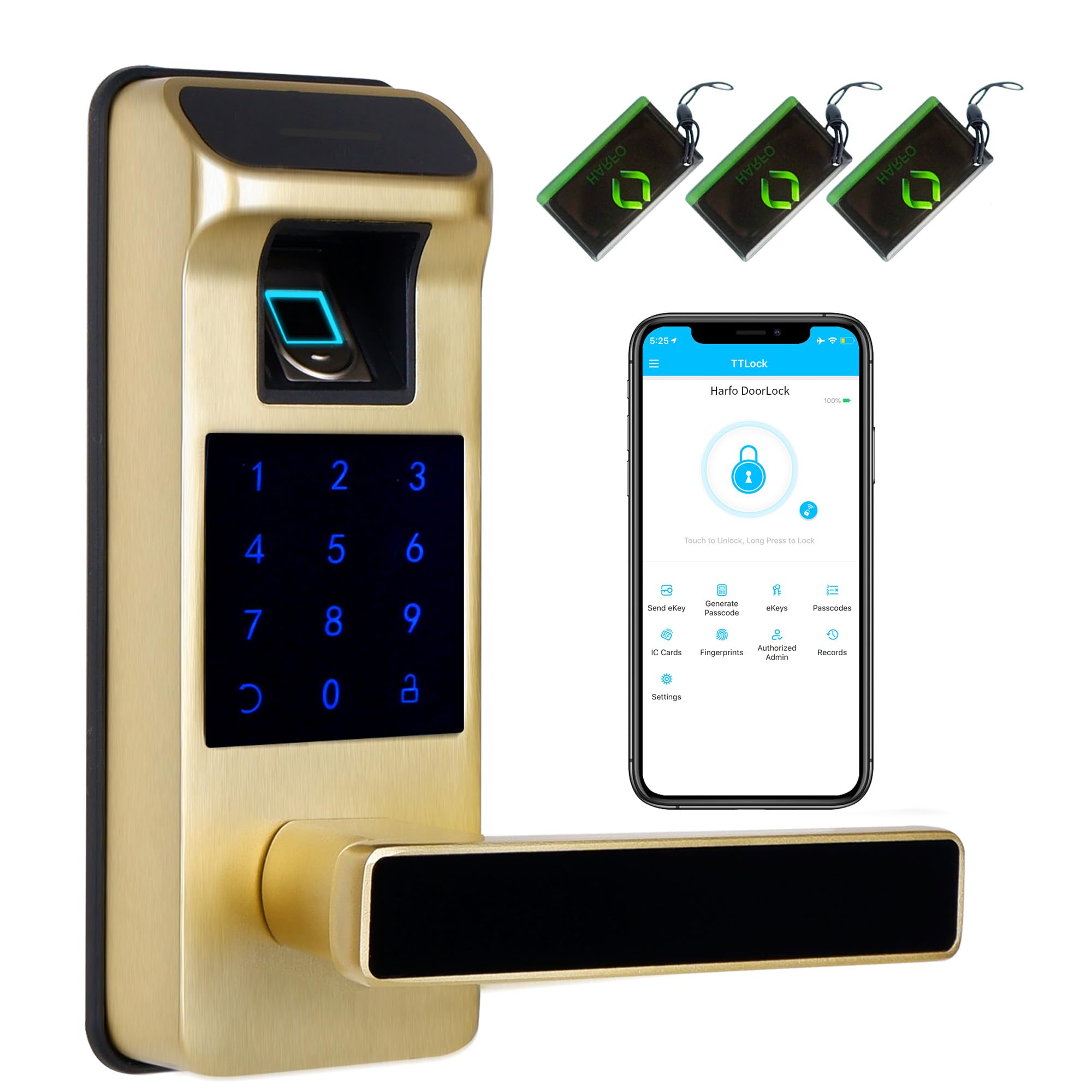 Photo 1 of Harfo Smart Door Lock, 5-in-1 Keyless Entry