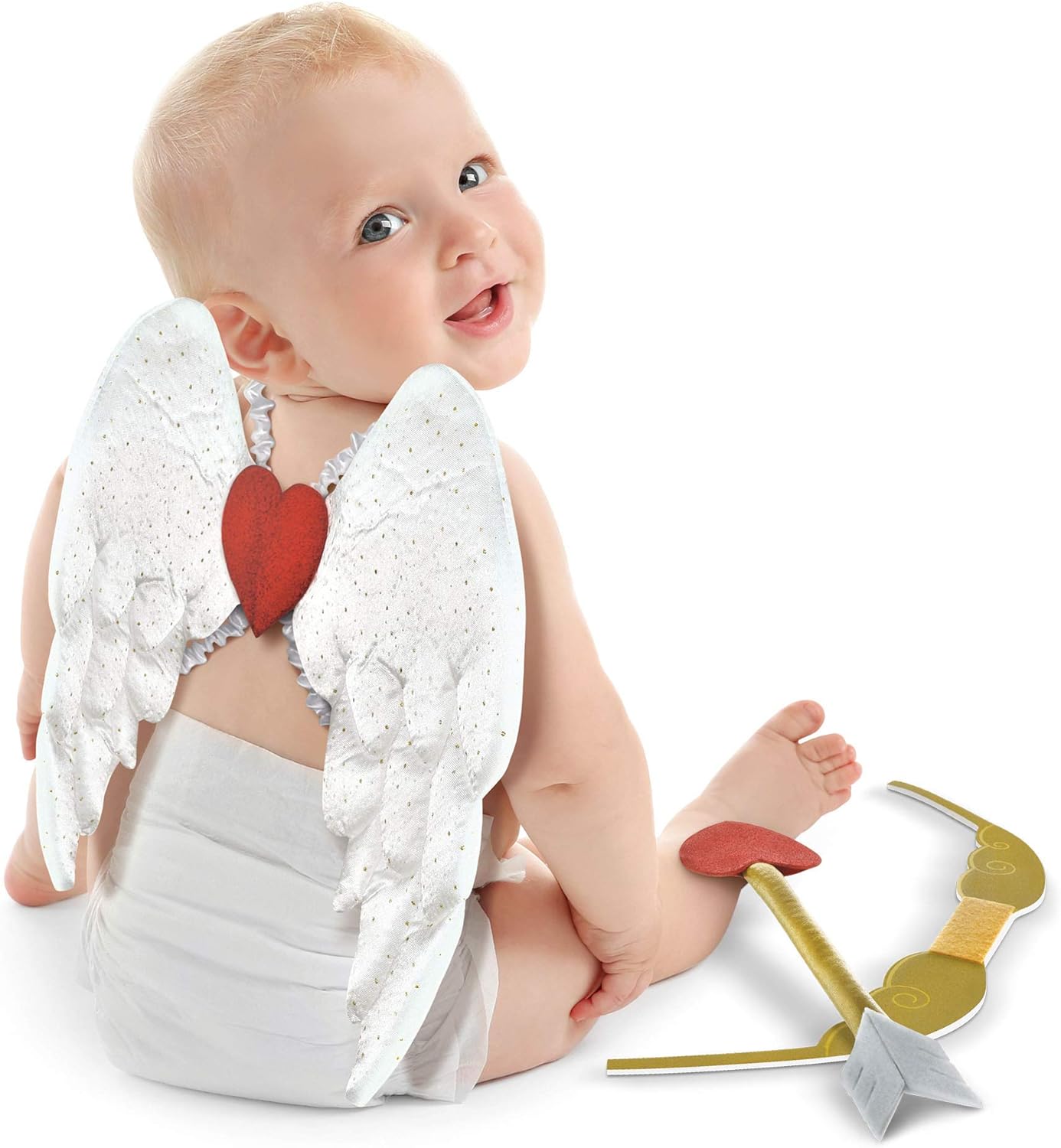 Amscan 8402640 Baby's Cupid Costume Kit - Infant 0-6 Mos, 3 Pc. 1 Set of Wings (10.5" x 14.5"), 1 Felt Bow and Plush Arrow (12.5" x 10") : Clothing, Shoes & Jewelry