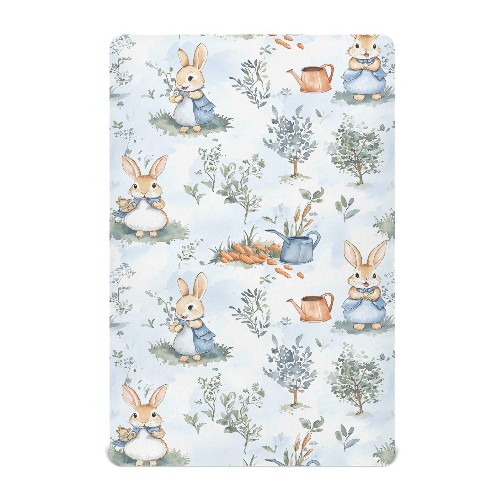 Crib Sheets for Boys Peter Bunny Friend Toddler Baby Girl for Crib,Neutral Mini Cribs Sheet Fitted,Cot Mattress 52 * 28 * 9In