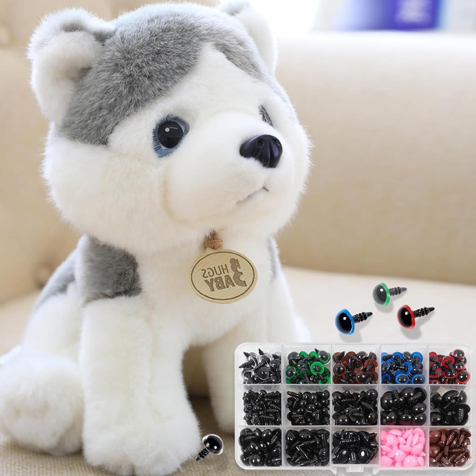 100 Occhi Di Sicurezza Per Amigurumi - Set 6/8/9/10/12mm Con Rondelle, Per Peluche E Bambole Fai Da Te - Foto 2