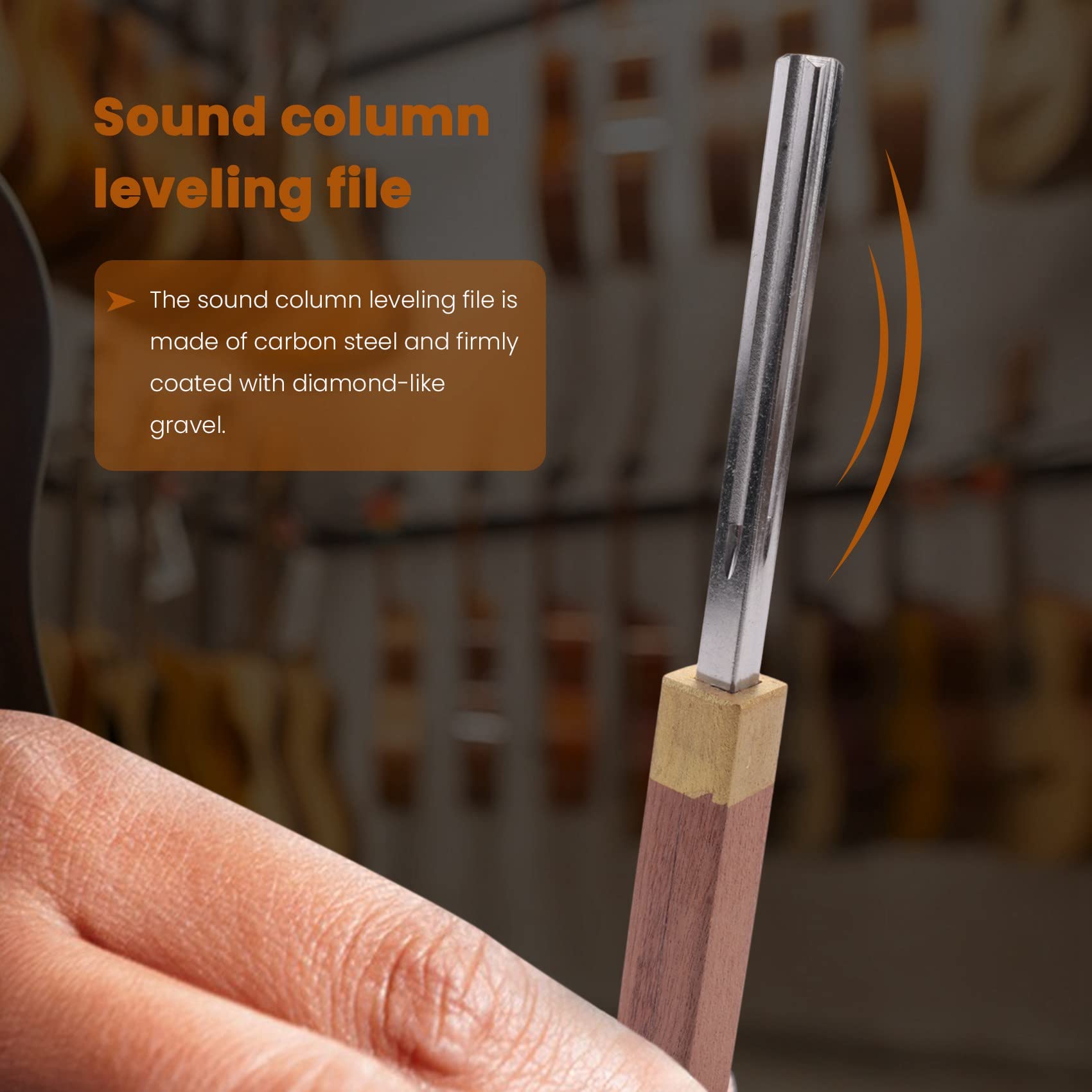 Kopinma Guitar Fret Crowning File, Multi-Function Tool for Stringed Instruments with Grits, Wood Color&Silver - Image 4