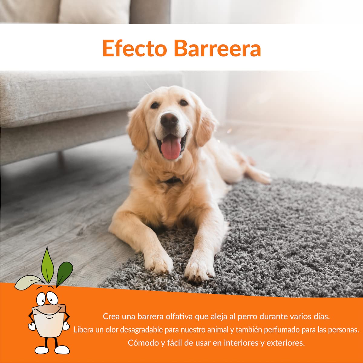 Disuasor para Perros 750 ml - Spray de disuasión para Perros a Base de cítricos - Repelente para Perros para Interiores y Exteriores - Actúa de Manera 100% Natural
