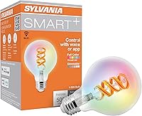 Vista 9 de Sylvania WiFi LED Smart A19 RGBW - Bombilla de filamento de color y acabado ámbar, 7 W eficiente, para Alexa/Google Assistant, 2000 K, no requiere