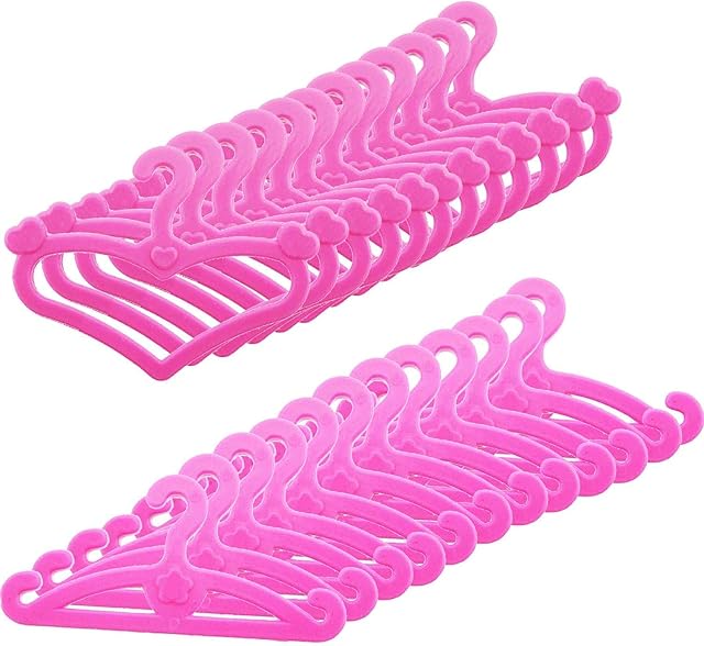 Fat-catz-copy-catz Pink Hangers Made for 11" Size Girl Princess Dolls' Clothes Accessories Outfits Wardrobe (10x Dolls hangers)