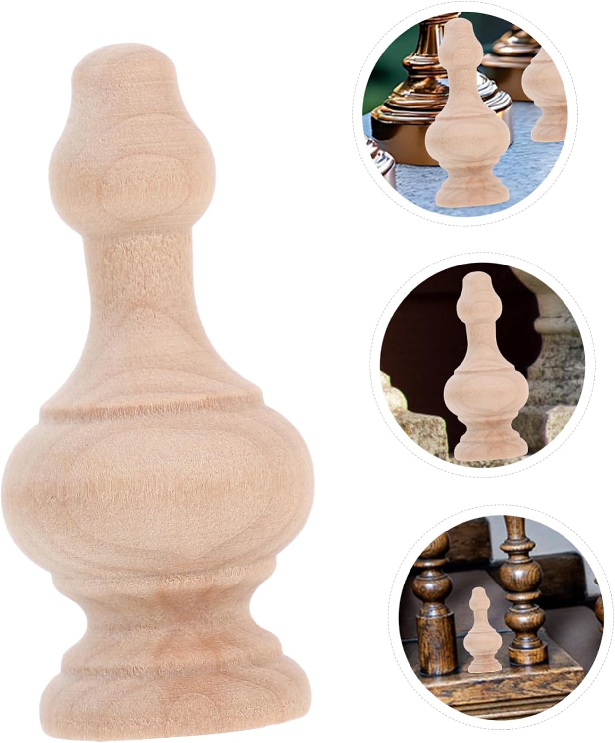 ibasenice 4pcs Solid Wood Small Baluster Columns Home Furnishing Decorations Base Dining Decor