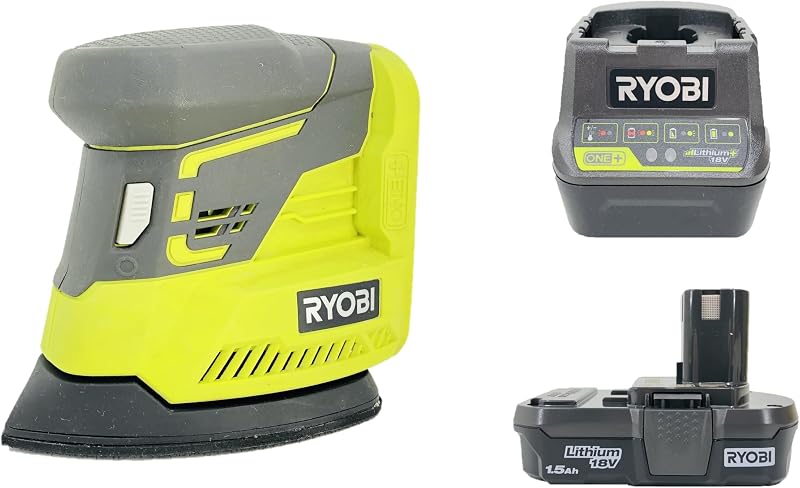 18-Volt Corner Cat Finish Sander with Battery and Charger Kit by Ryobi | PCL416Kit