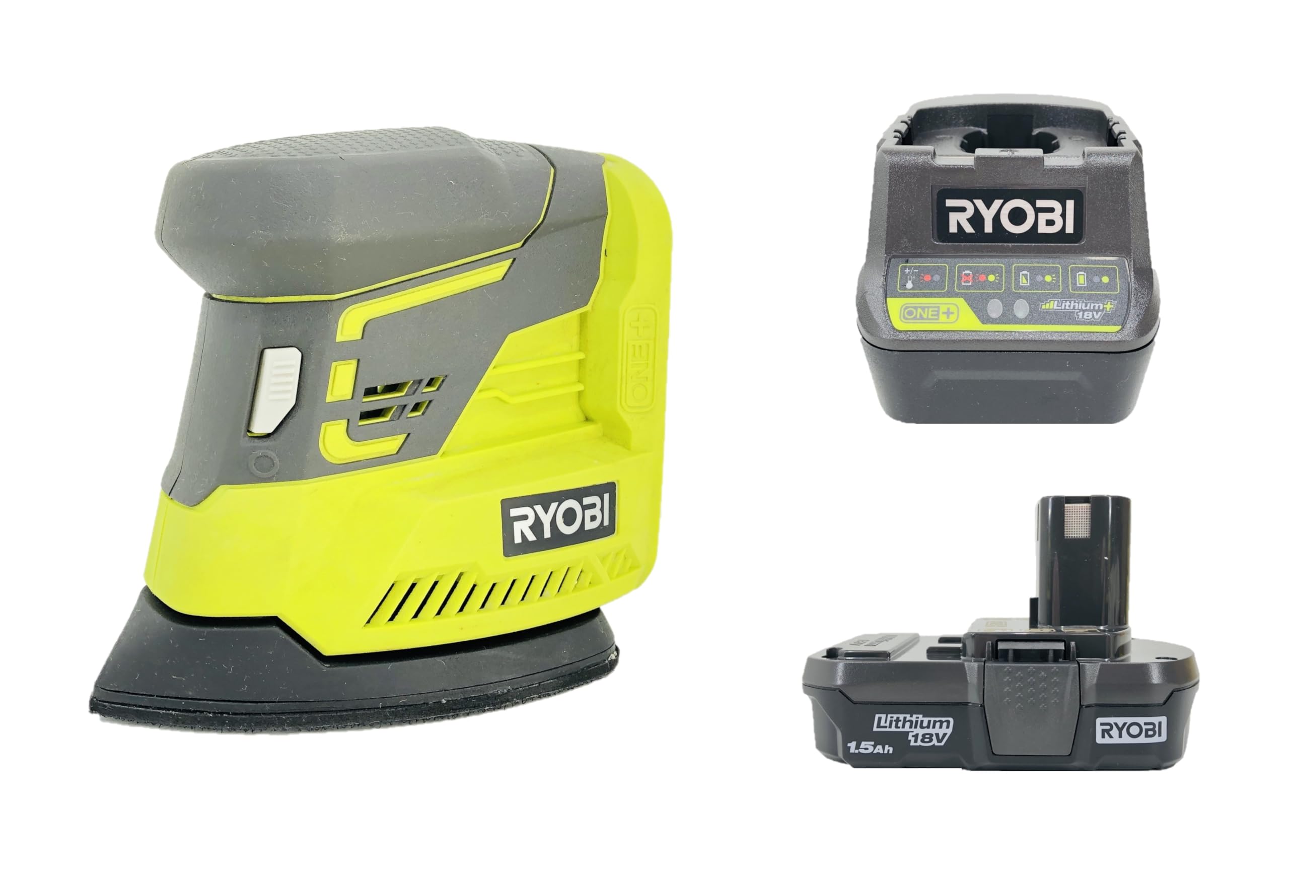 18-Volt Corner Cat Finish Sander with Battery and Charger Kit by Ryobi, (No Retail Packaging, Bulk Packaged)
