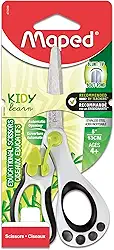 Maped Helix USA Tesoura educativa assistida por mola Koopy, infantil, 12,7 cm, ponta cega, uso destro (470249US), preto/branco