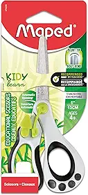 Maped Helix USA Tesoura educativa assistida por mola Koopy, infantil, 12,7 cm, ponta cega, uso destro (470249US), preto/branco