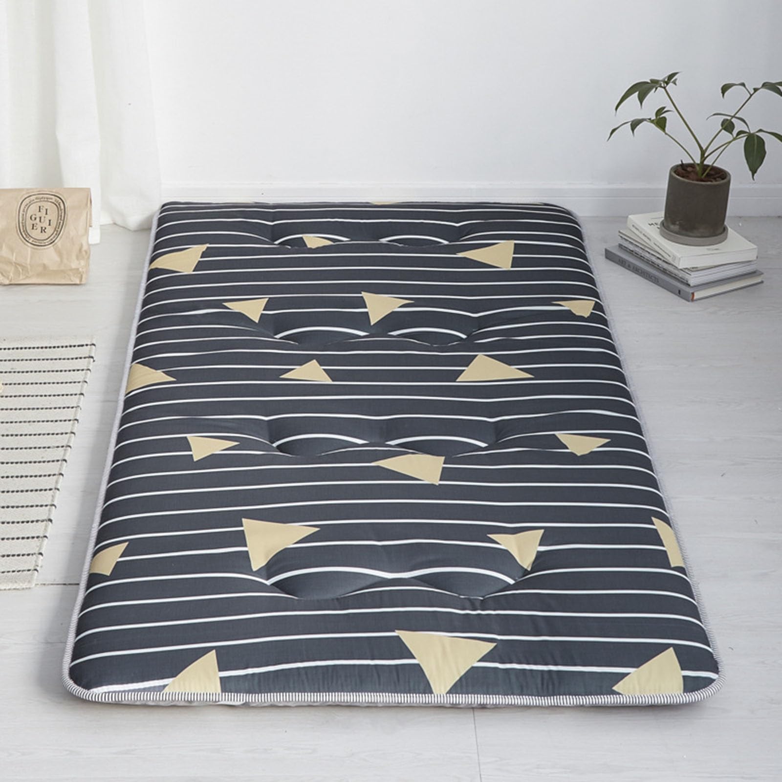 Matrassen,dikker vloermatras Zacht opvouwbaar draagbaar matras Dubbele enkele Japanse futons,Japanse Tatami-rolmat Opvouwbare koninginmatras (kleur:A,maat:150 * 200 cm