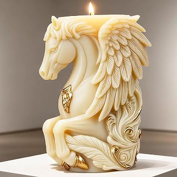 Horse Flower Mold - Cylinder Molds Silicone Wave Spiral Candle Mold - Silicone Resin Casting Molds for Candle & Resin & Soap Craft Supplies