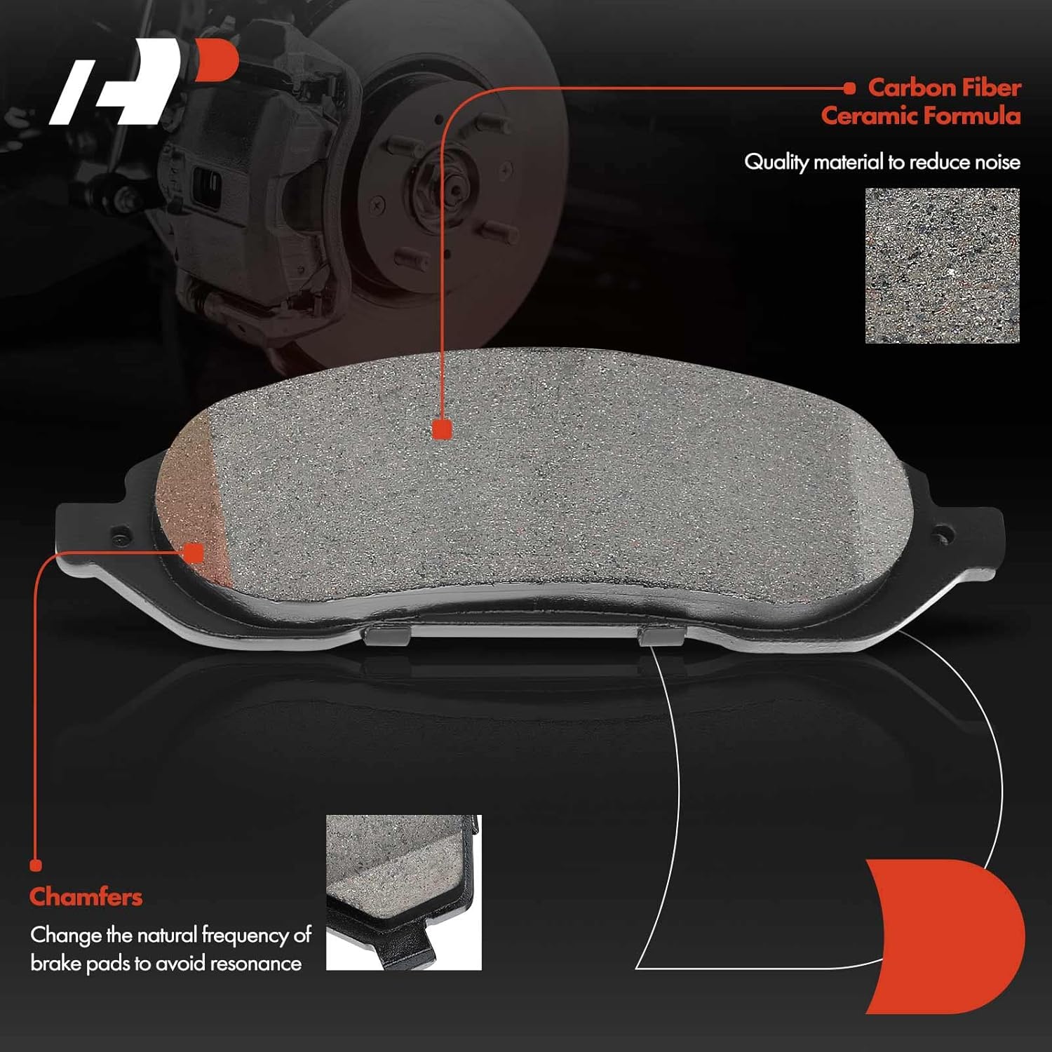 A-Premium Front Ceramic Brake Pads Set Compatible with Ford and Mercury Models - Freestar/Monterey 2004 2005 2006 2007, with Hardware, 4-Pack