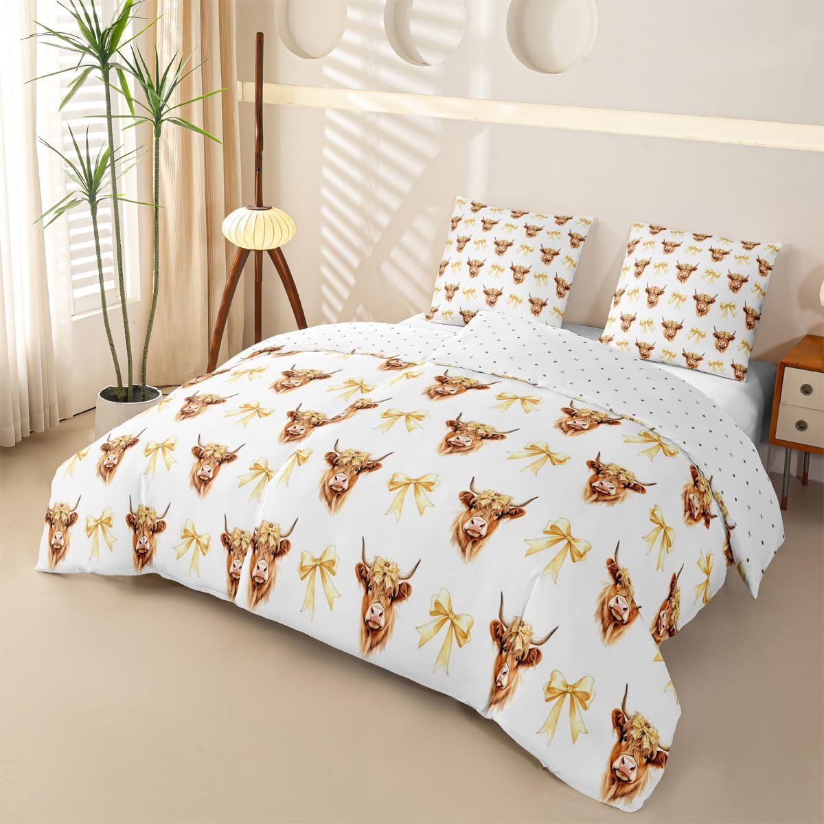 Homewish Kawaii Hochland Rind Bettwäsche 135x200 Set 4teilig