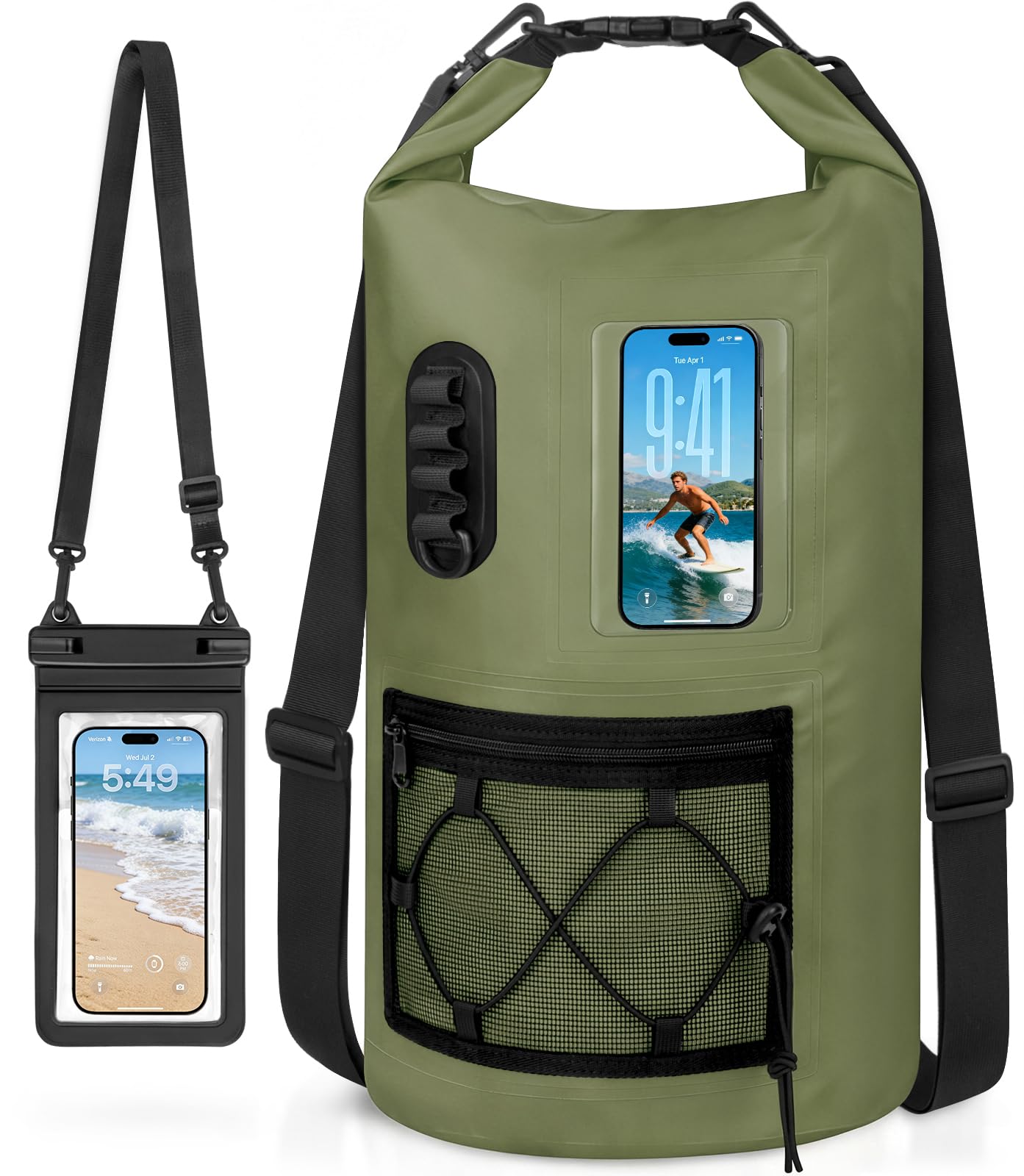 JUYANO Waterproof Dry Bag Backpack 20L/30L, Waterproof Bags with Phone Dry Bag, Floatable Beach Bag Wet Bags for Swimming, Camping, Boating, Kayaking, Fishing