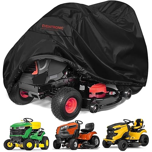 Riding Lawn Mower Cover, Eventronic 54“ Riding Lawn Tractor Cover Waterproof Heavy Duty Durable (420D-polyester oxford)