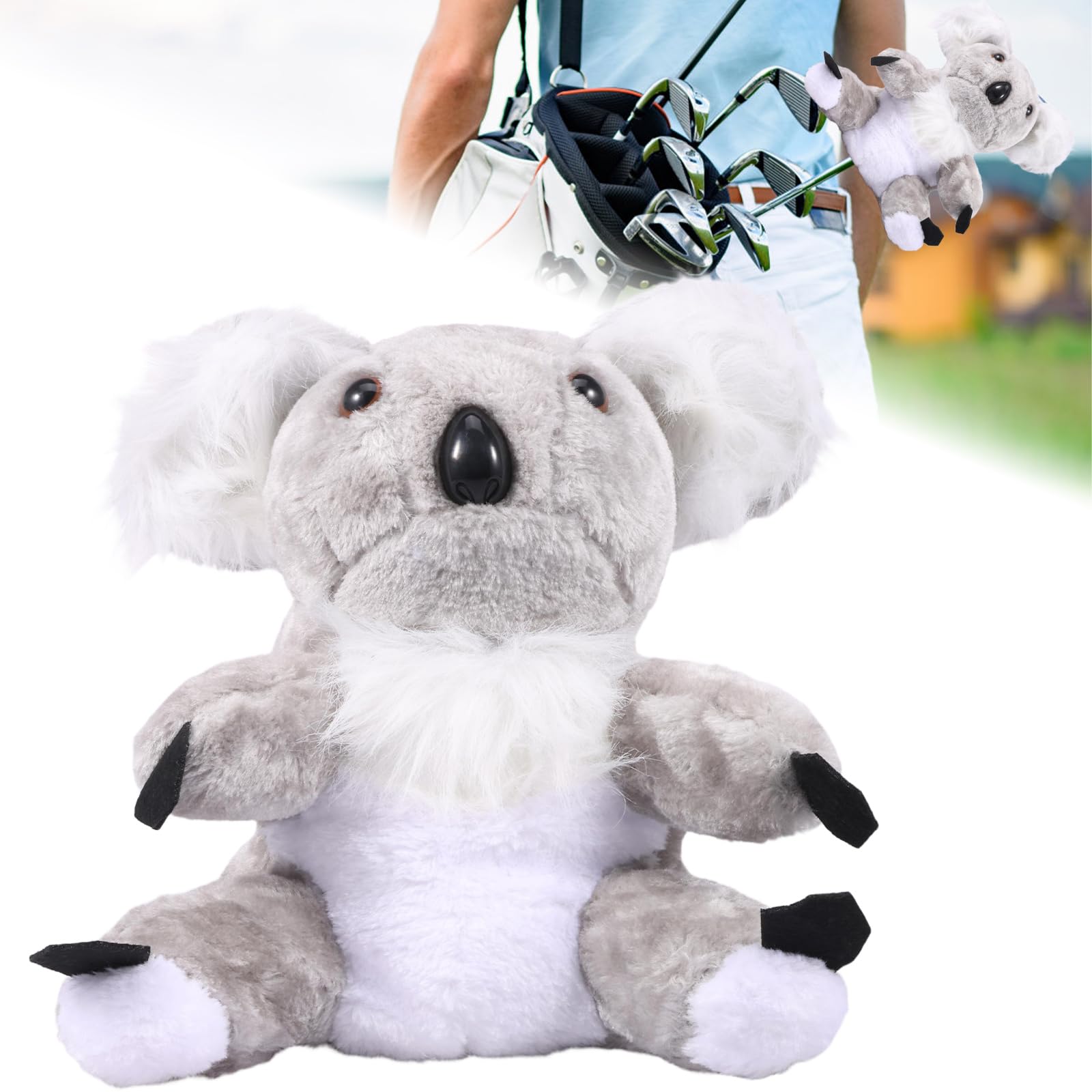 Golf Club Head Cover,Funny Animal Headcovers for Clubs,Dust Proof & Portable,Soft Animal Wood Driver Head Cover,Fit Driver Wood(460cc)(Koala)