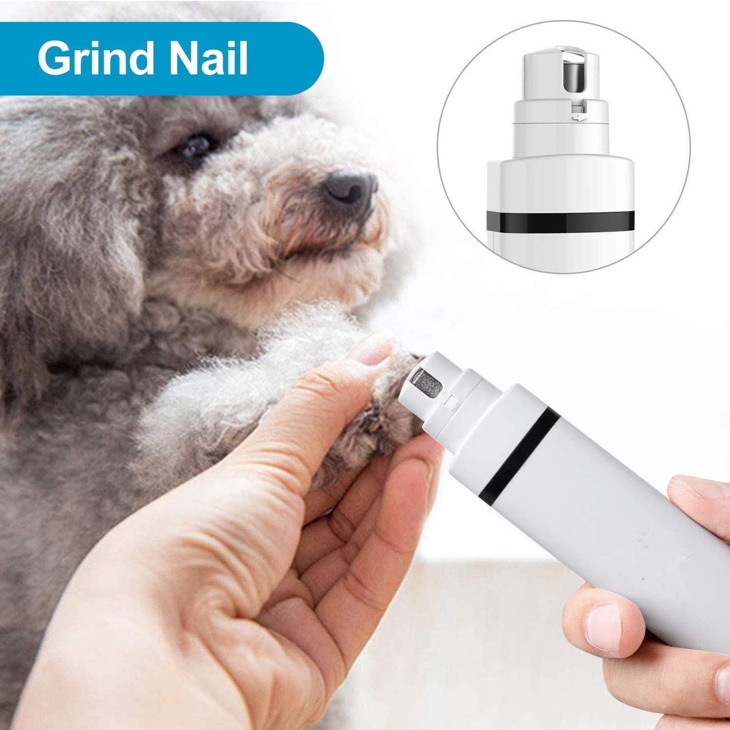 Trimmers de clavo para perros, kit de suministros para perros, cortadoras de cabello de perro, función 2 en 1 Función recargable recortadora de clavos para mascotas Patas indoloras, aseo y su