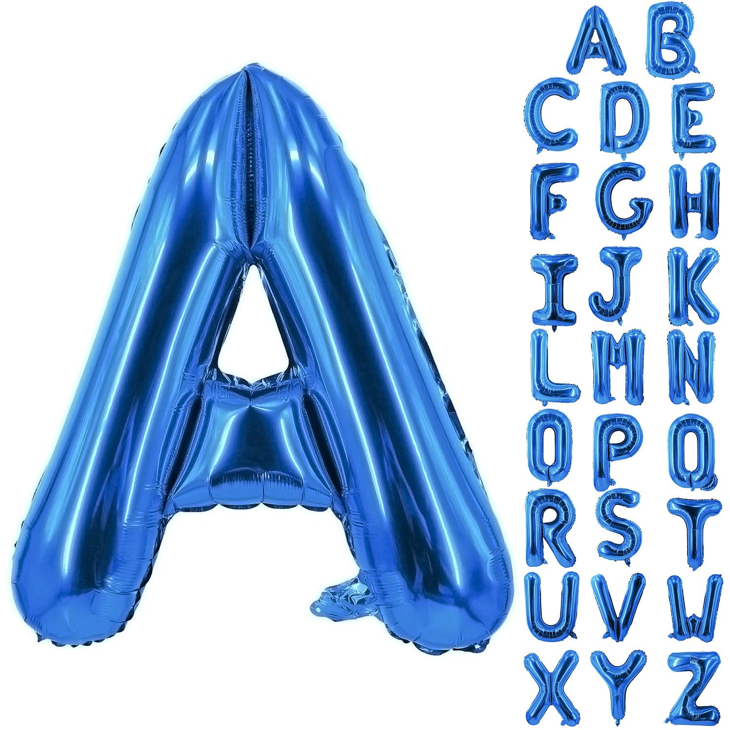 Blue Letter Balloons 40 Inch Large Alphabet Balloon Aluminum Mylar Foil Big Birthday Decor Wedding Anniversary Graduation Party Supplies Giant Letter A Balloons In Metallic Blue