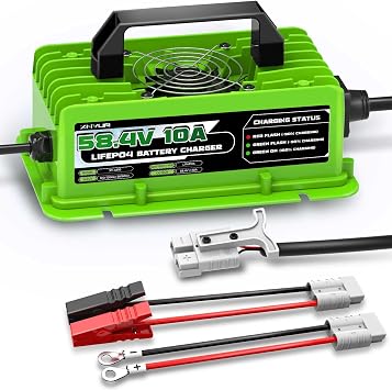 58.4V 10A LiFePO4 Battery Charger 48V51.2V 10A Rechargeable Charger for Lithium Iron Phosphate Battery