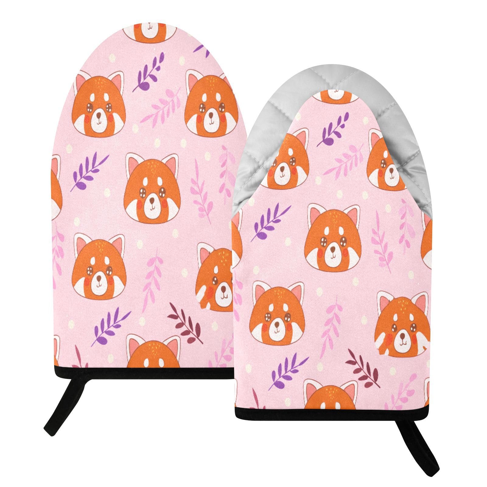 BURSTDDY Cartoon Panda Oven Mitt,Heat Resistant Kitchen Mitts for Cooking