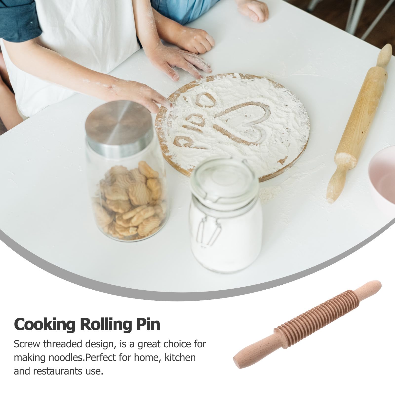 CRAFTHROU Mattarello per Troccoli in Legno Design a Vite, Rullo da Pasticceria Professionale Facile da Usare per Ristoranti e Preparazione Pasta