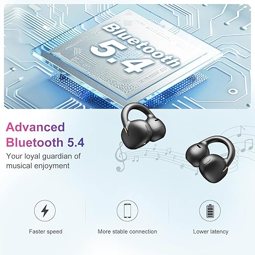 Miniatura 3 de OHAYO Auriculares con clip - Auriculares de oreja abierta 6.5 horas de reproducción, 0.17 oz ultraligeros - Bluetooth inalámbrico 5.4 2025,