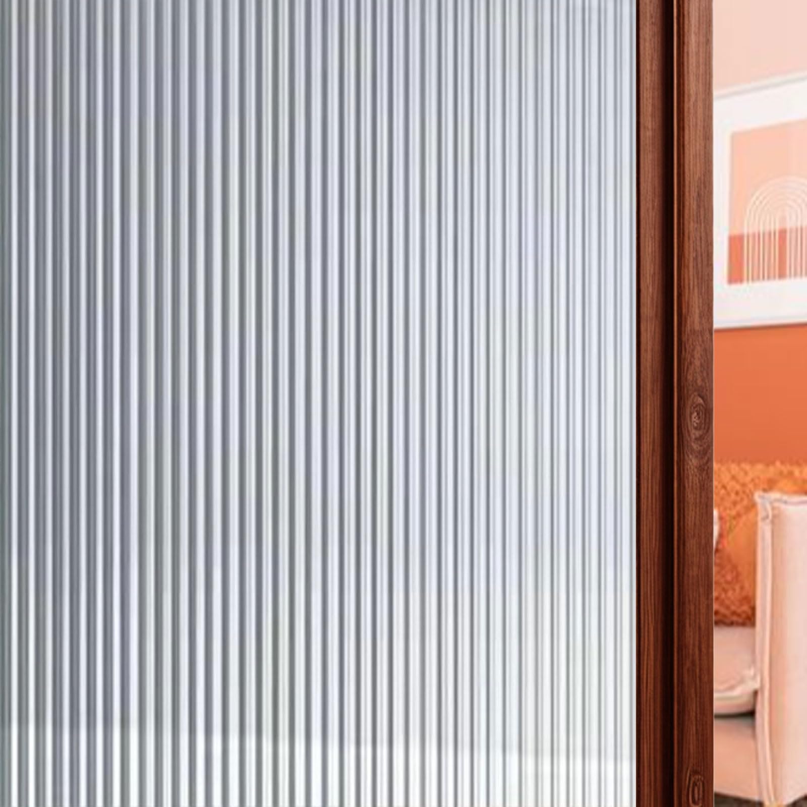 Pellicola Privacy Finestre 100 x 340 cm Statica e Senza Colla, Protezione Termica Pellicola Adesiva per Vetri per Doccia Ufficio Bagno, Chang Hong 2