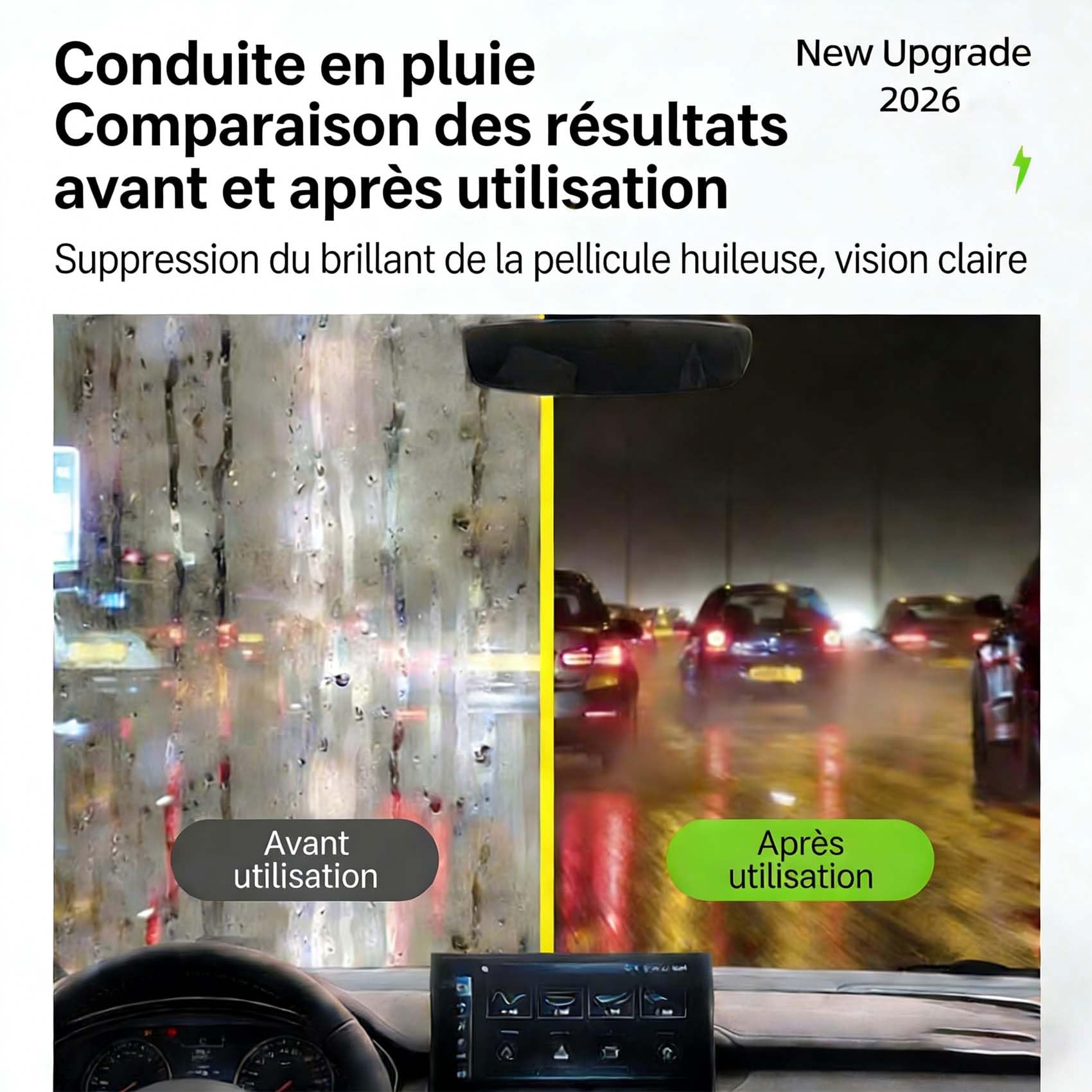 2026 Neu Gl170 Pro, Gl170 Pro Nettoyeur Vitre Voiture, Oil-Free Car Glass Brushes, 150ml Nettoyant Pare Brise Pour Plus De Clarté Et De Visibilité, fur Brise, RéTroviseurs (2pc)