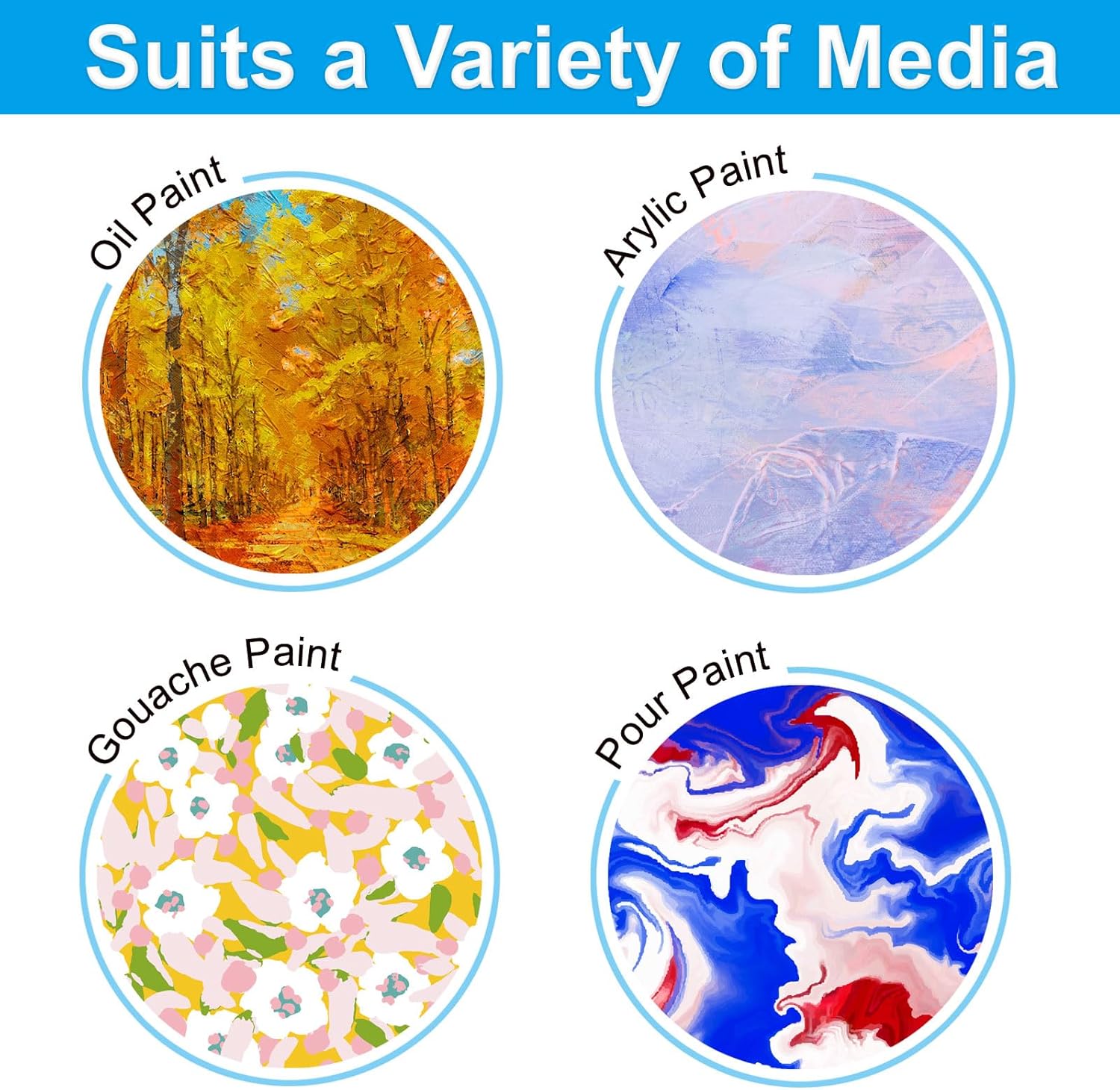 PATIKIL 12" Round Wood Canvas Panels, 6pcs Unfinished Wood Plaque Disc Circle Board for Craft Projects, Art Painting, Carving, Engraving, DIY