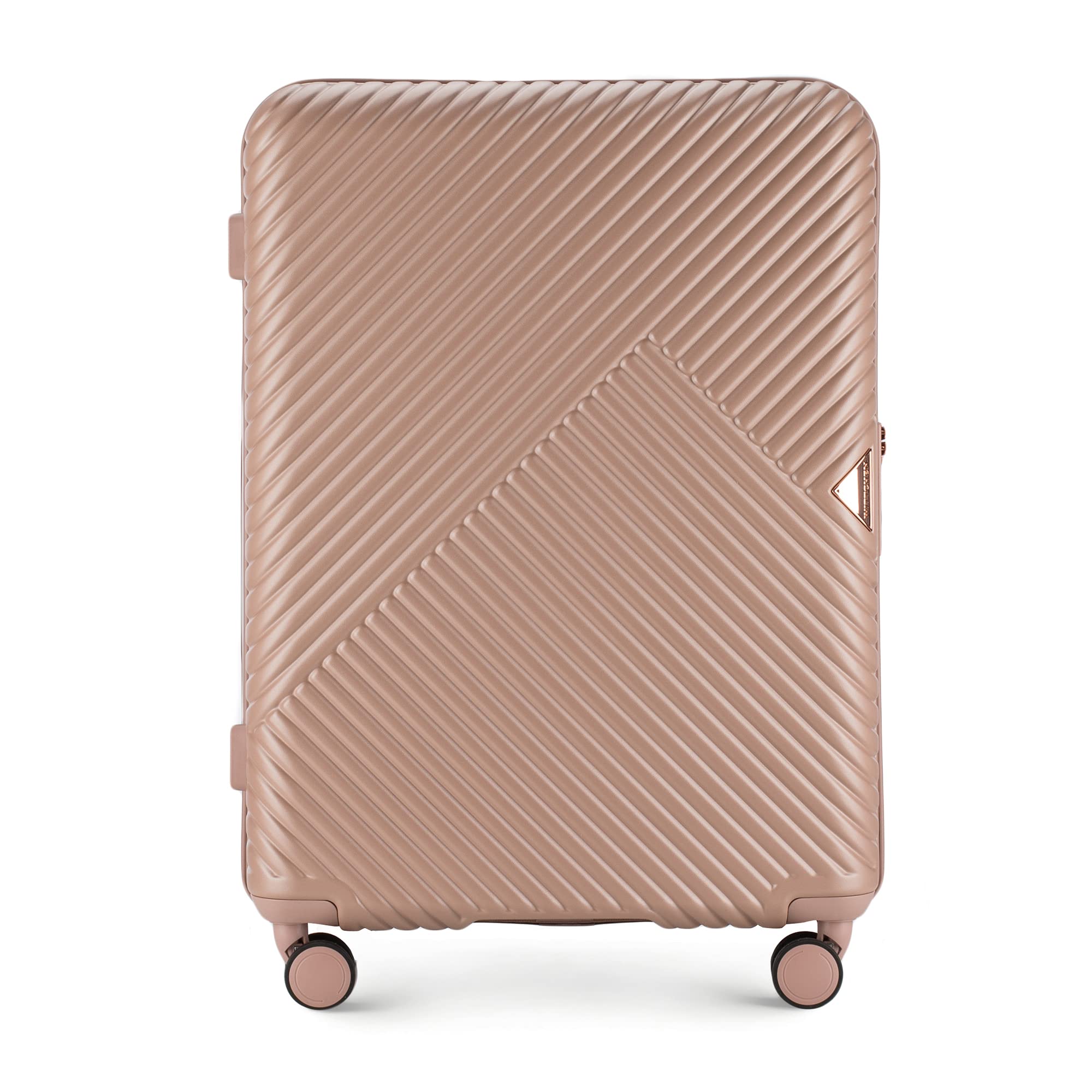 WITTCHEN Valigia Media Trolley Valigia Rigida in policarbonato Valigia Bagaglio Valigie con 4 ruote doppie girevoli Serratura a combinazione TSA Manico telescopico GL Style Rosa cipria