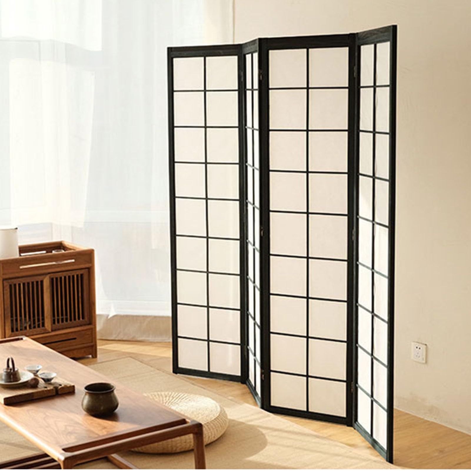 Séparateur De Pièce À 4/5/6 Panneaux De 150 Cm De Haut, Paravent Mural Pliable, Protection De Séparation en Bois for Salon, Chambre À Coucher, Bureau (Size : W40xH150/6panels)