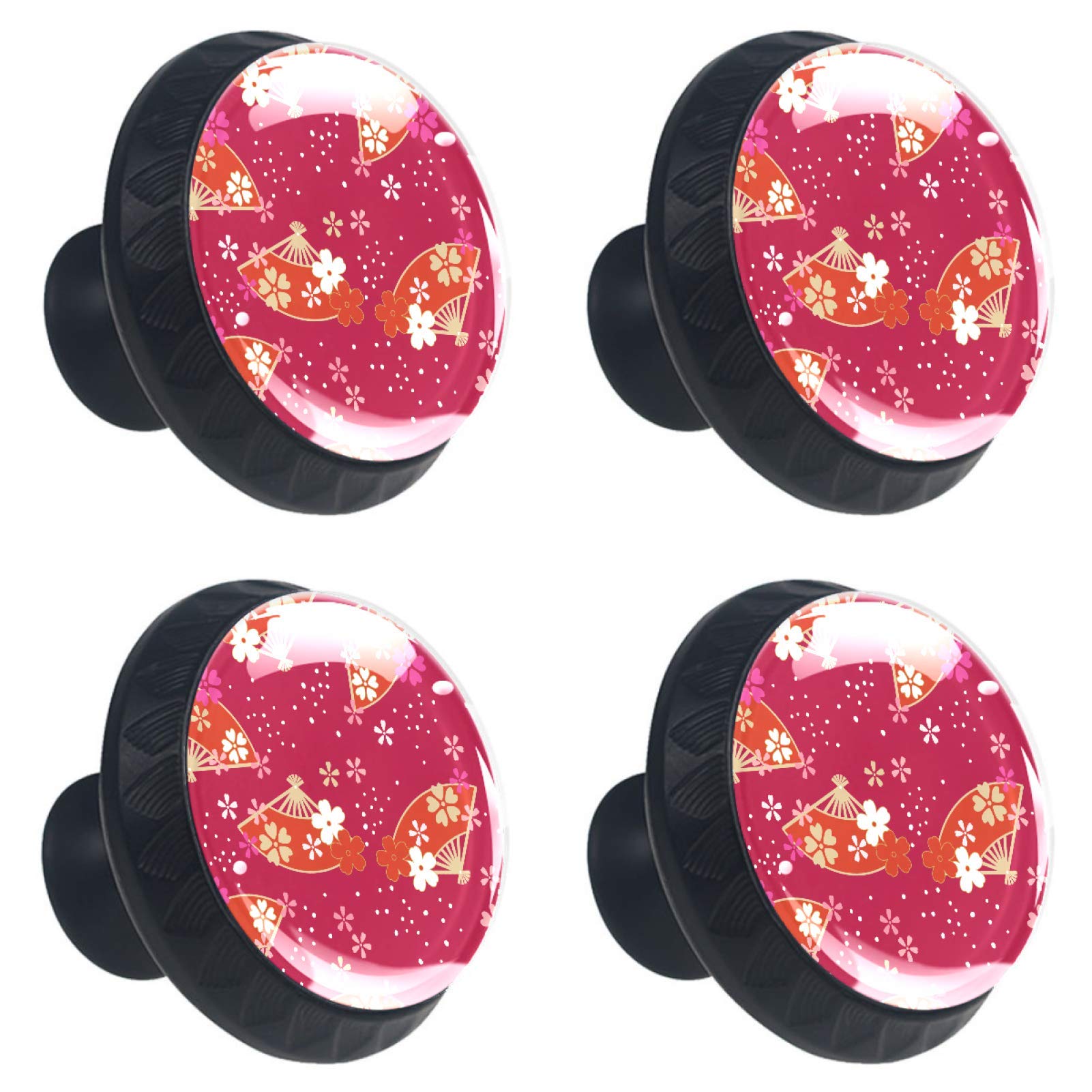 Bouton en verre rouge japonais de meuble pour remplacer vos poignées abîmées