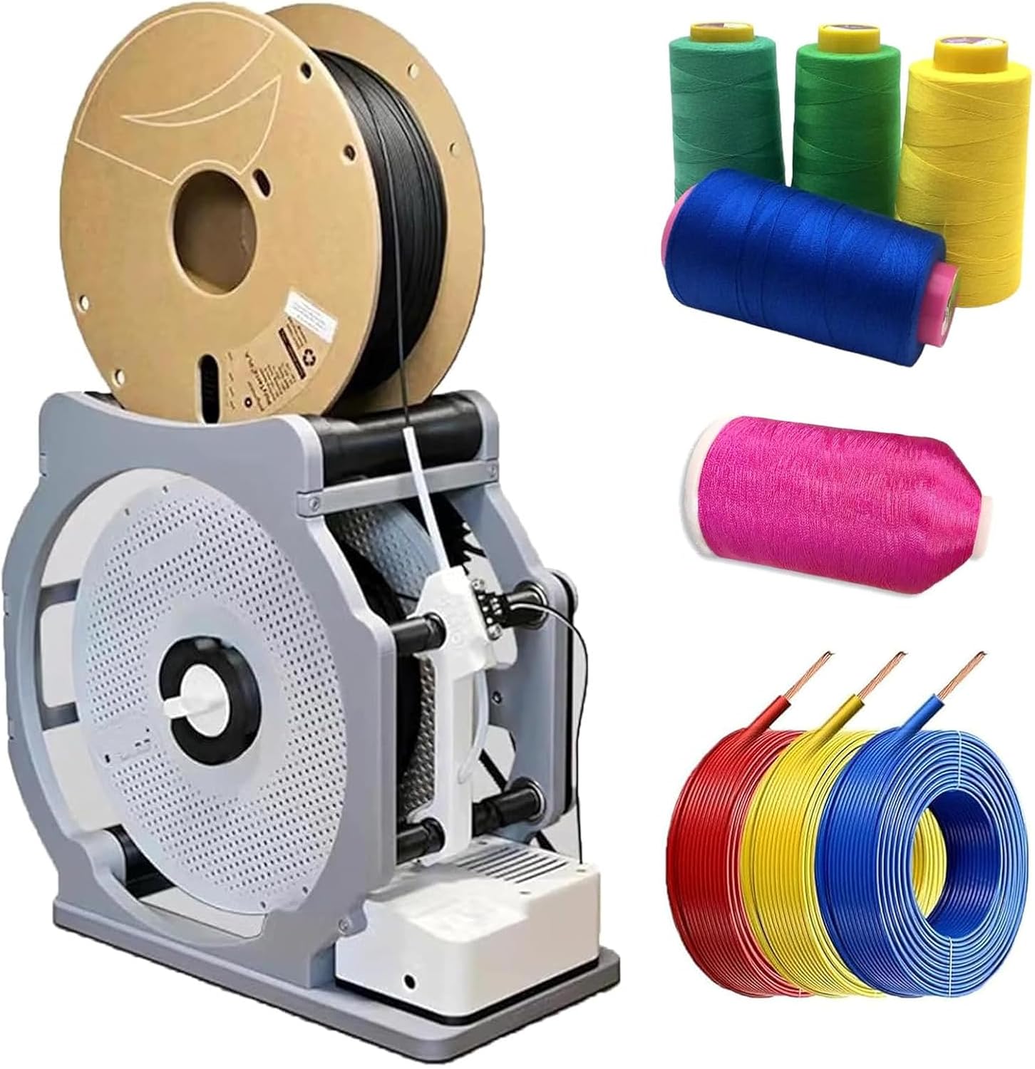 3D Filament Respooler, lectric Spool Rewinder with Smart Start & Stop Function, Wrap Neatly Without Tangling, for 1kg Spools, for PLA/PETG/ABS/TPU/Nylon/Other 3D Printing Materials