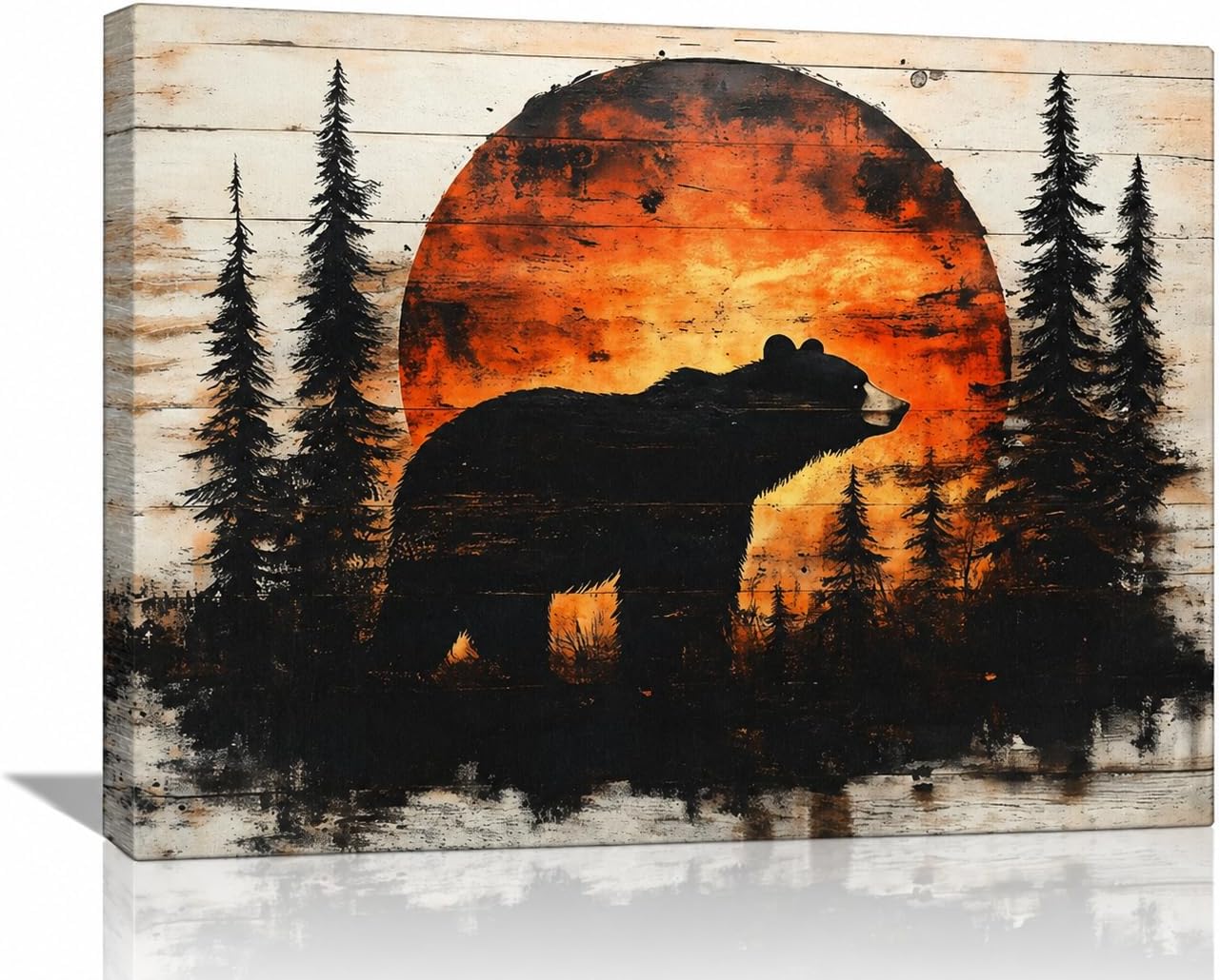 CSYHXQCZJ Bear Wall Art Decor Framed Pictures Canvas Prints 16"x12"