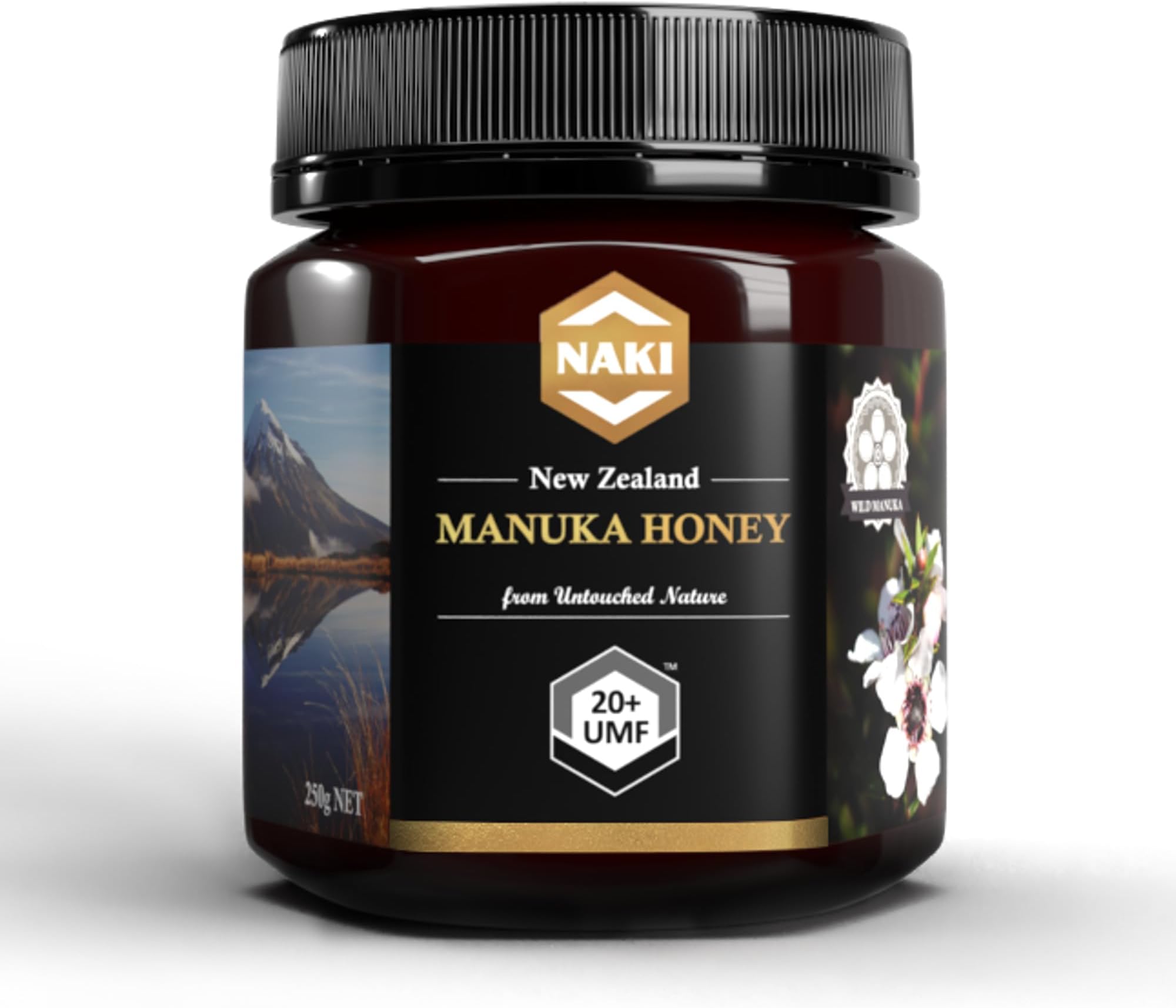 NAKI Manuka Honey Harvested, Tested. Traceable. Certified 100% New Zealand Honey - International Gold Award Winner (UMF 20+ MGO 830+, 8.8 oz)