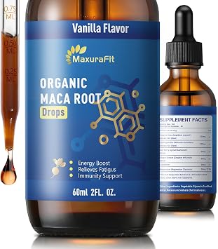 Maca Root Ashwagandha Liquid Drops - Maca and Ashwagandha Supplements with Goji Berry,Ginger Extract,L-Arginine and Magnesium Enhanced Energy 2 fl oz