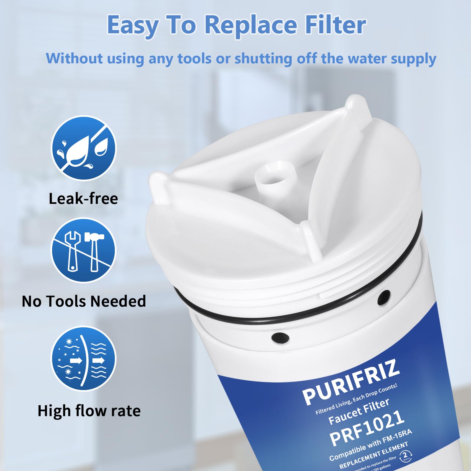 Upgraded FM15RA Faucet Water Filter Compatible with Culligan FM-15RA Water Filter Culligan FM-15A Filtration System 3 Pack — view 6