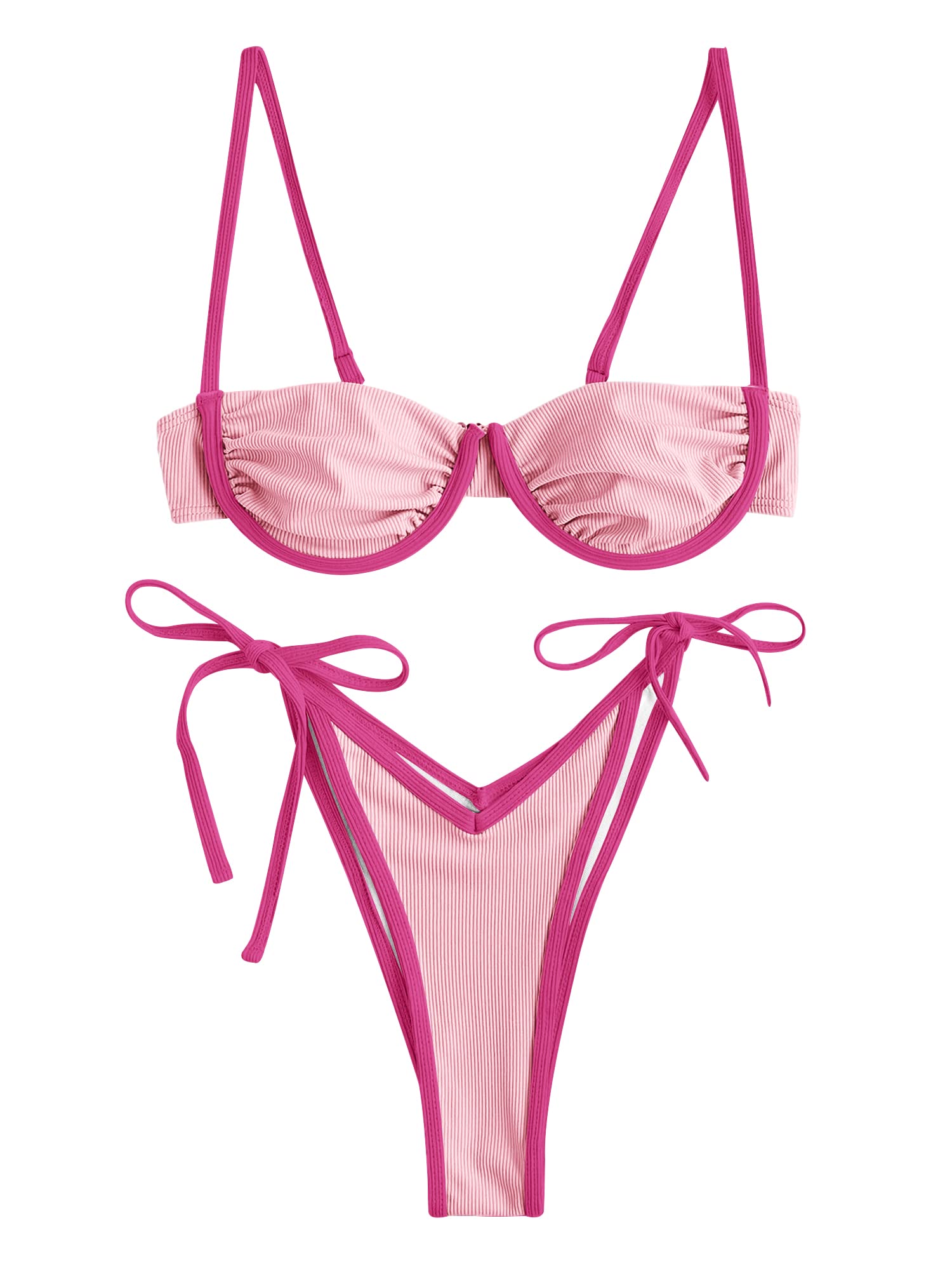 Photo 1 of ZAFUL Women's High Cut Underwire Bikini Set