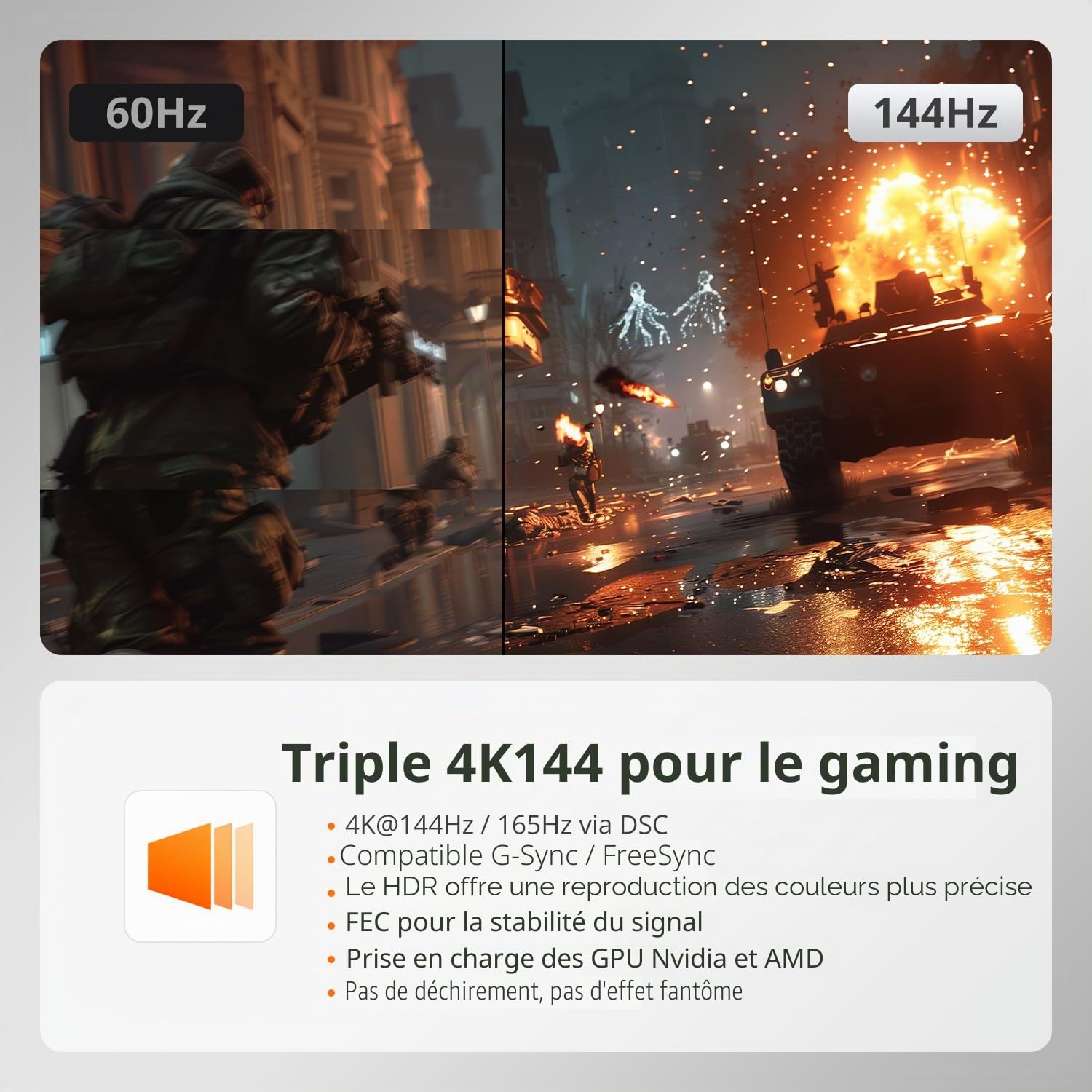 TESmart 8K@60Hz Displayport KVM Switch 2 PC 2 Moniteurs, USB 3.0 DP 1.4 Commutateurs KVM Double écran 4K@144Hz pour Gaming Dock, émulation EDID, Réseau Gigabit, Commutation Hotkey, Micro Audio