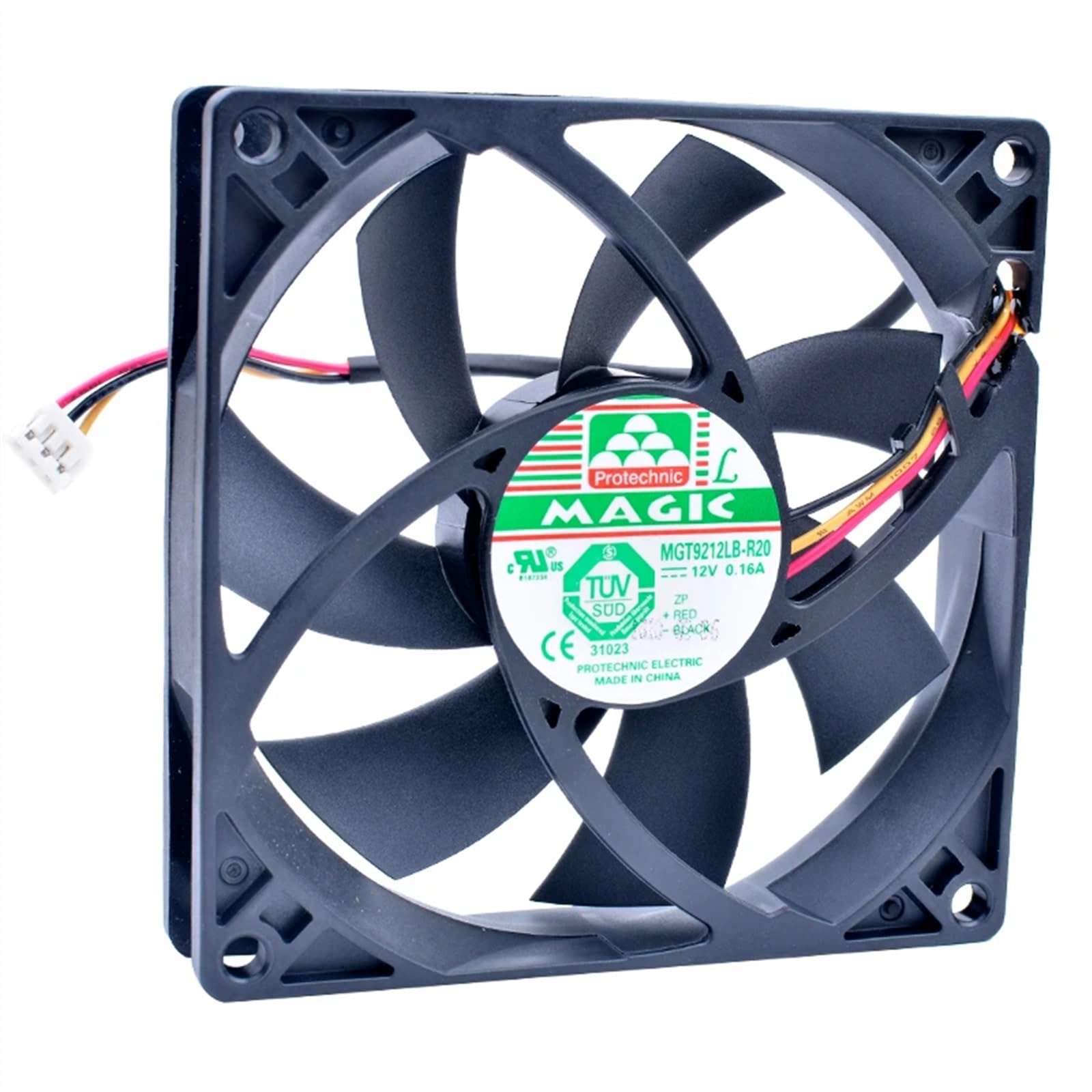 UWUKCJOKQ MGT9212LB-R20 9cm 90mm Fan 92x92x20mm 9020 12V 0.16A 3 Lines Speed Detection Server Chassis Power Supply Quiet Cooling