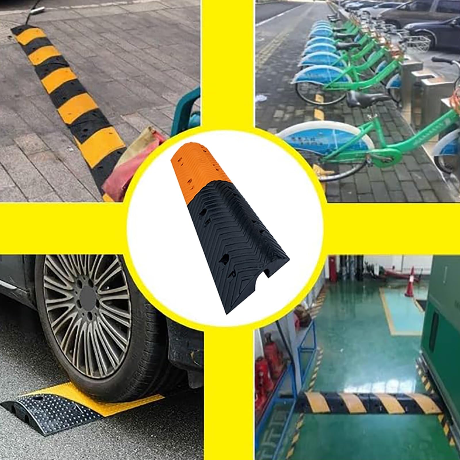 Pasacables de Suelo para Proteger Las Cables Protector, Protector de Cables para Suelo Exterior, 1 Canal, Resistente, Oculta Cables, Mangueras y Tuberías de Forma Segura, 100 X 35 X 9,5 Cm