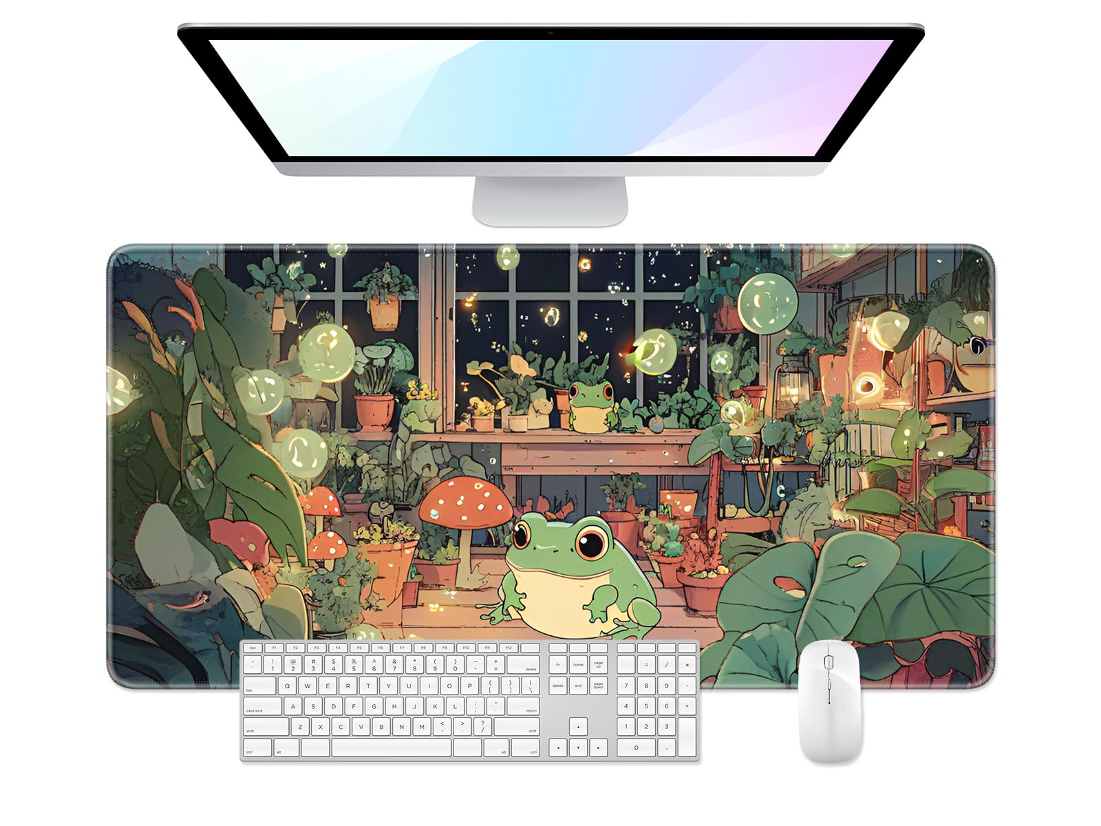 Desk Pad, 32" x 16" XXXL Extended Large Gaming Mouse Pad, Desktop Decor Desk Mat, Men Women Office Supplies and Accessories, Cute Anime Mouse Mat for